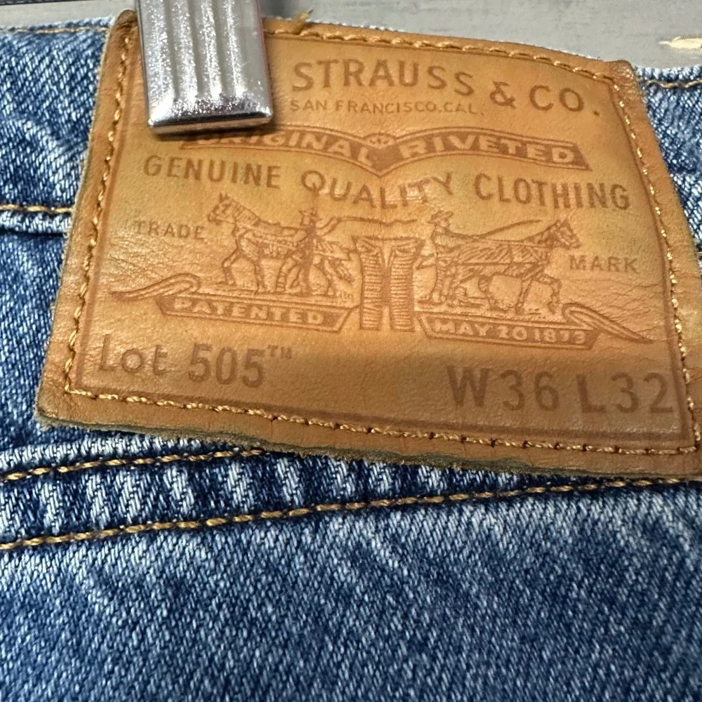 Levi's 505 Regular Fit Straight Leg Blue Denim Jeans Mens‎ W36 L32